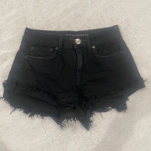 AMERICAN EAGLE high waist black jean shorts size 0